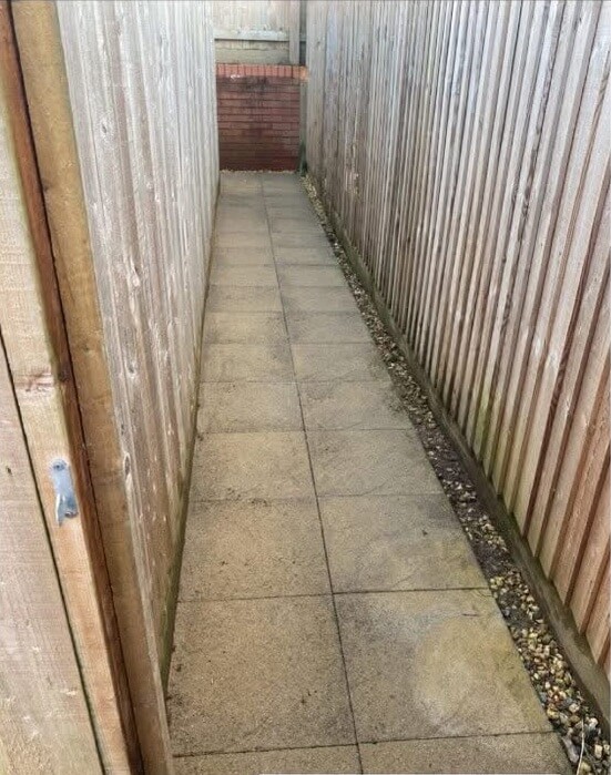 Path after professional pressure washing in Cardiff